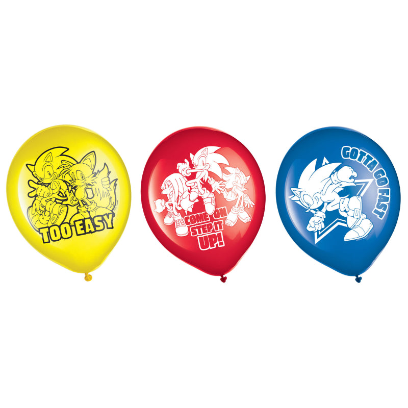 Sonic the Hedgehog Balloons 6pk