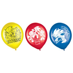 Sonic the Hedgehog Balloons 6pk