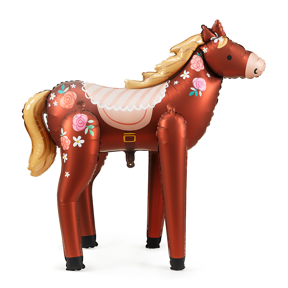 Jumbo Standing Floral Horse Foil Balloon