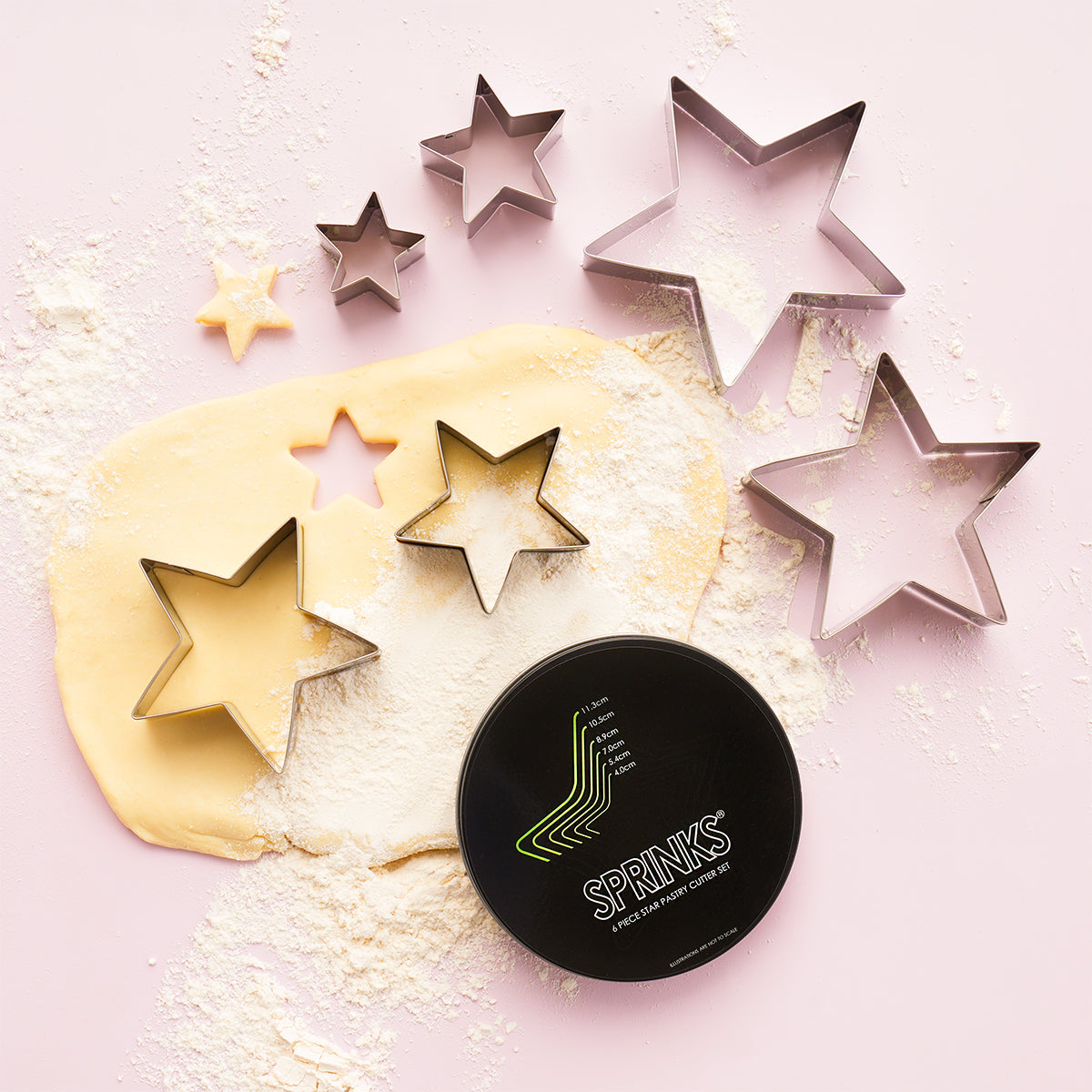 6 Piece Star Shaped Cookie Cutters