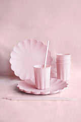 Pink Frill Reusable Plates 4pk
