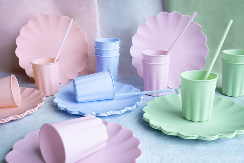 Pink Frill Reusable Plates 4pk