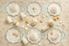 Beige Flower Plates 6pk