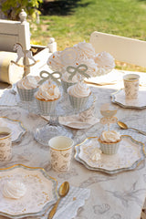 Beige Flower Plates 6pk