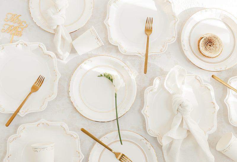 White Ornament Plates 6pk