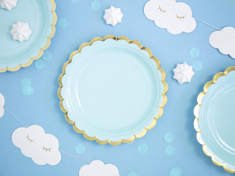 Light Blue Scalloped Plates 6pk