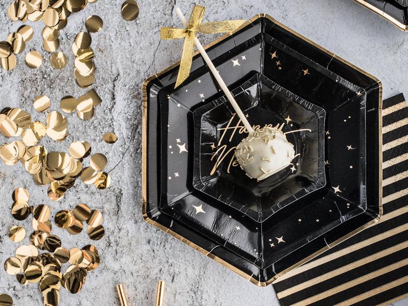 Black Hexagonal Plates 6pk