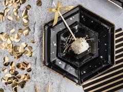 Black Hexagonal Plates 6pk