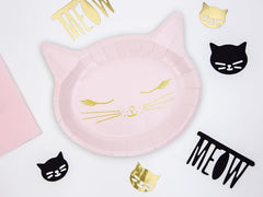 Pink Cat Plates 6pk