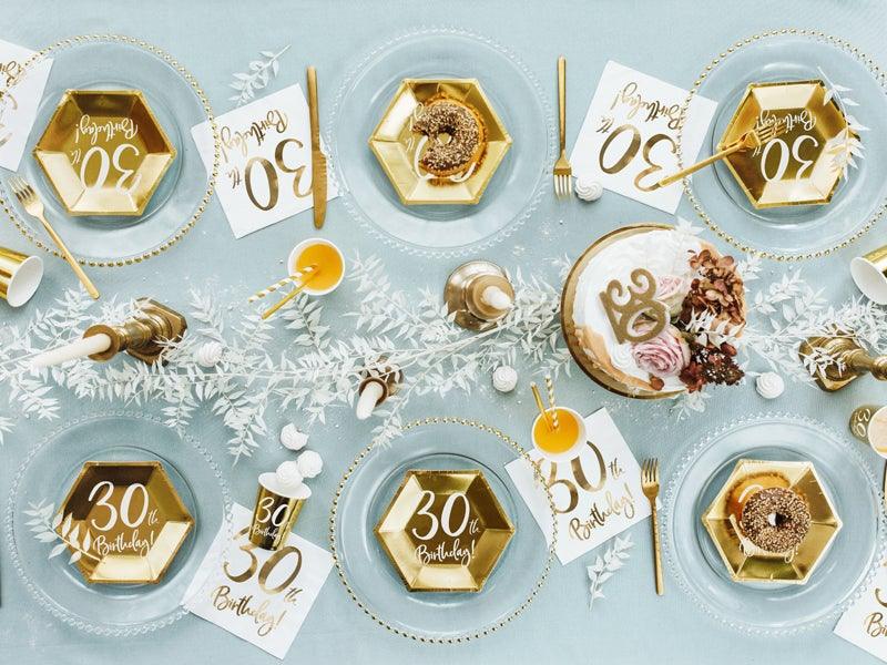 Gold 30th Birthday Plates 6pk