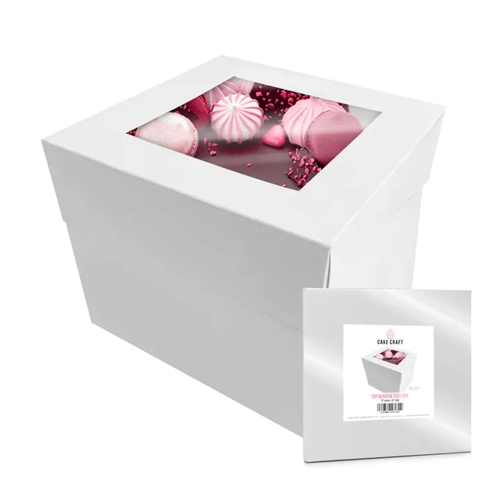 Tall Window Cake Box 10x10x10in (25cm x 25cm x 25cm high)