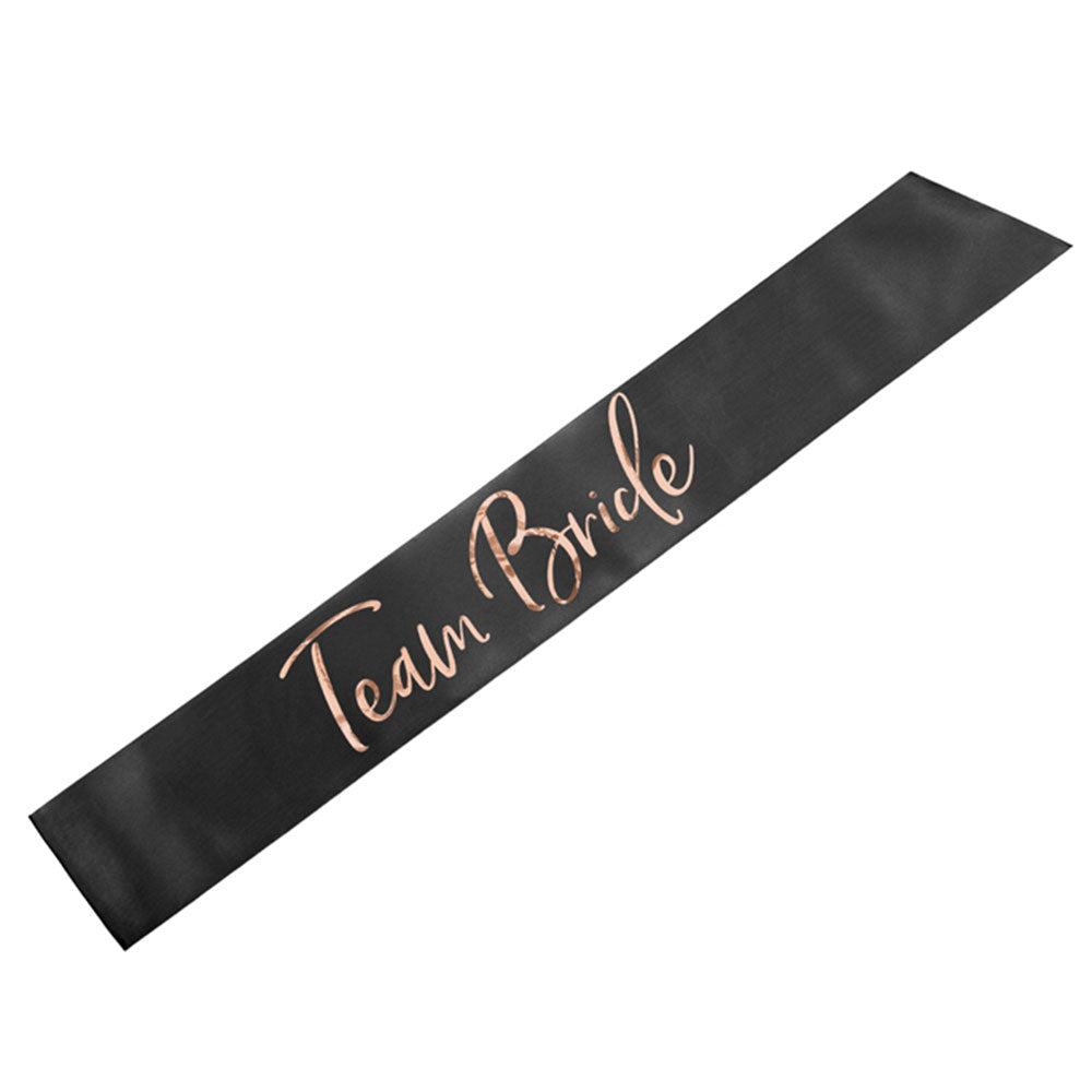 Black Team Bride Sash