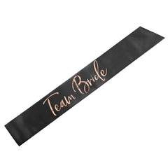 Black Team Bride Sash
