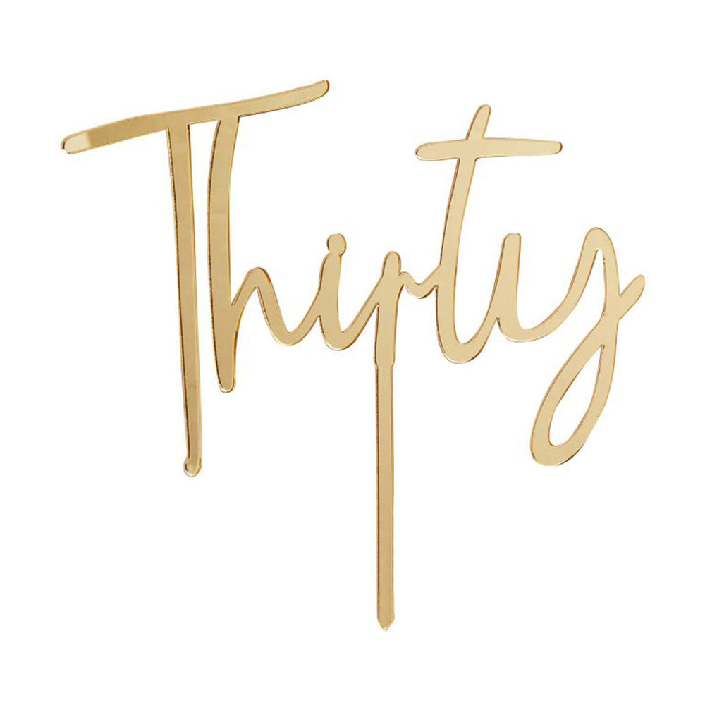 Gold Thirty Acrylic Cake Topper