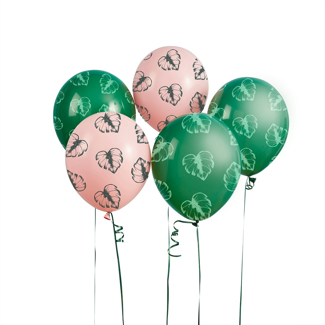 Tropical Leaf Balloons 5pk