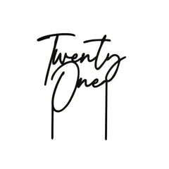 Black Twenty One Acrylic Cake Topper