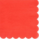 Red Scalloped Napkins 20pk