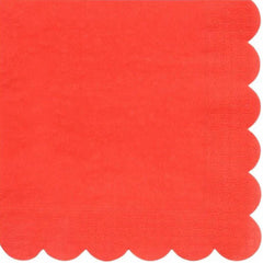 Red Scalloped Napkins 20pk