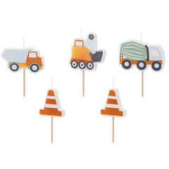 Construction Roadworks Candles 5pk