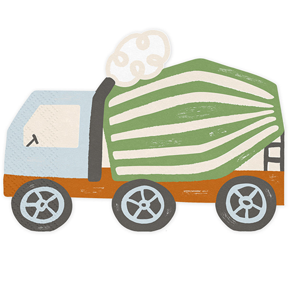 Construction Vehicles Concrete Mixer Napkin 20pk
