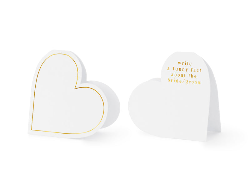 White Heart Place Cards 10pk