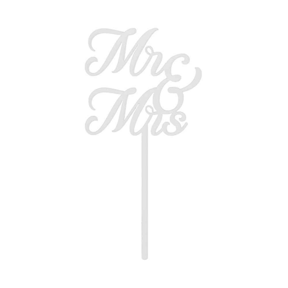 White Mr & Mrs Acrylic Cake Topper
