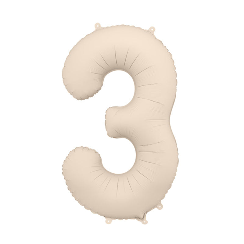 White Sand Giant Foil Number Balloon - 3