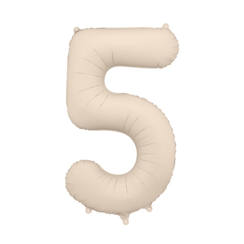 White Sand Giant Foil Number Balloon - 5