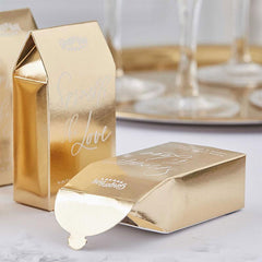 Gold Wedding White Biodegradable Confetti Box
