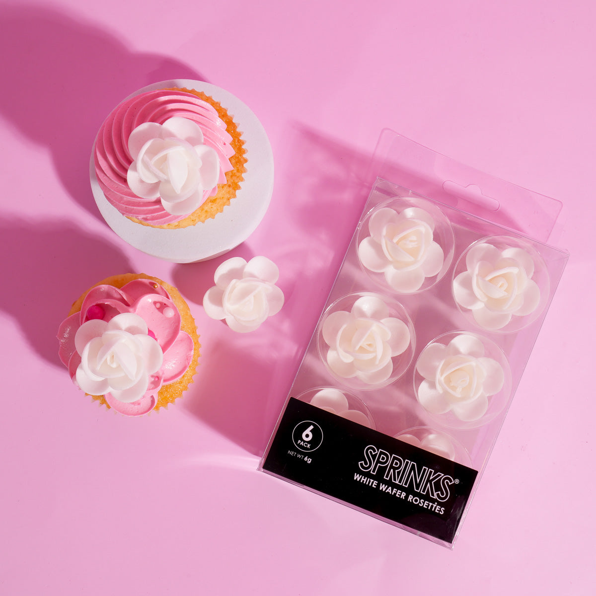 White Wafer Rosettes 6pk