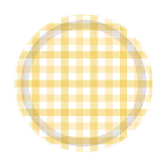 Pastel Yellow Gingham Plates 8pk