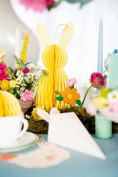 Yellow Bunny Honeycomb Decoration