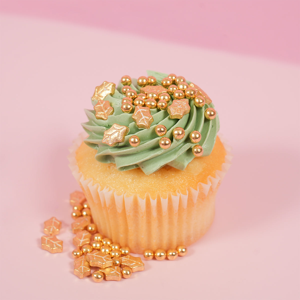 Golden Holly Sprinkle Orb Decorations