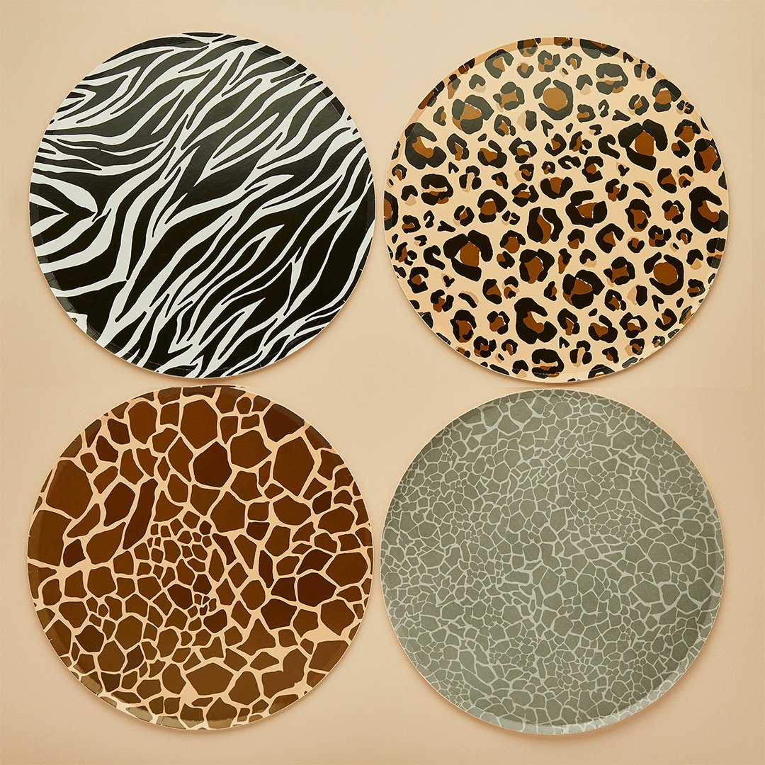 Animal Print Plates 8pk