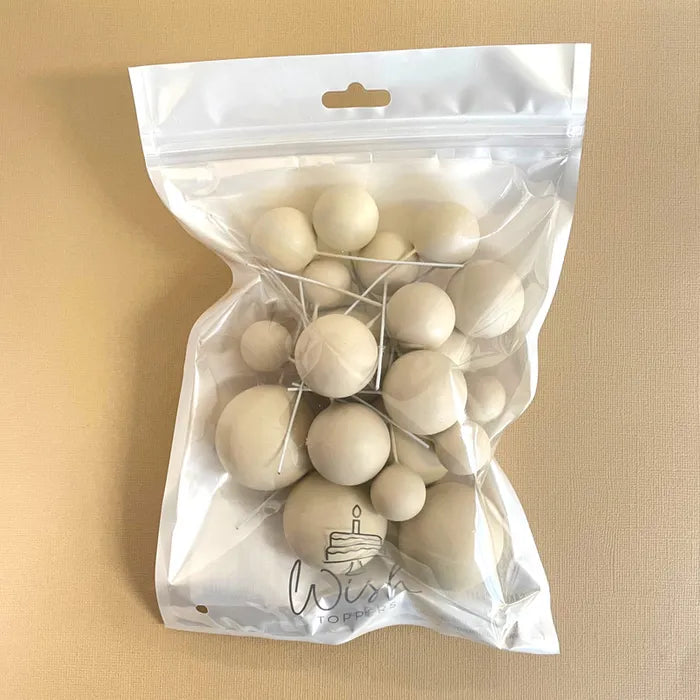 Cream Cake Ball Toppers 20pk