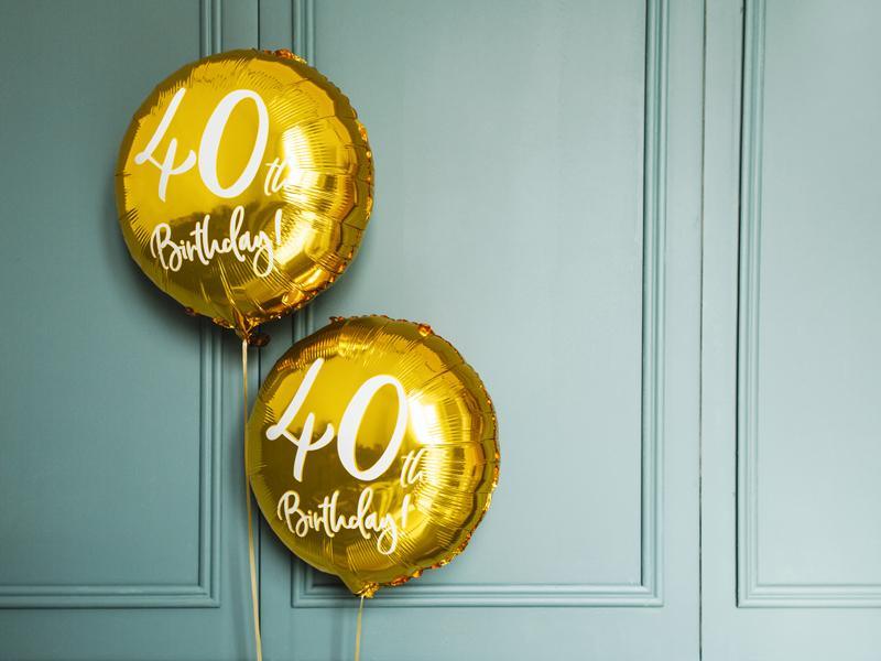 Gold 40th Birthday Foil Balloon