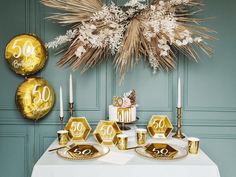 Gold 50th Birthday Foil Balloon