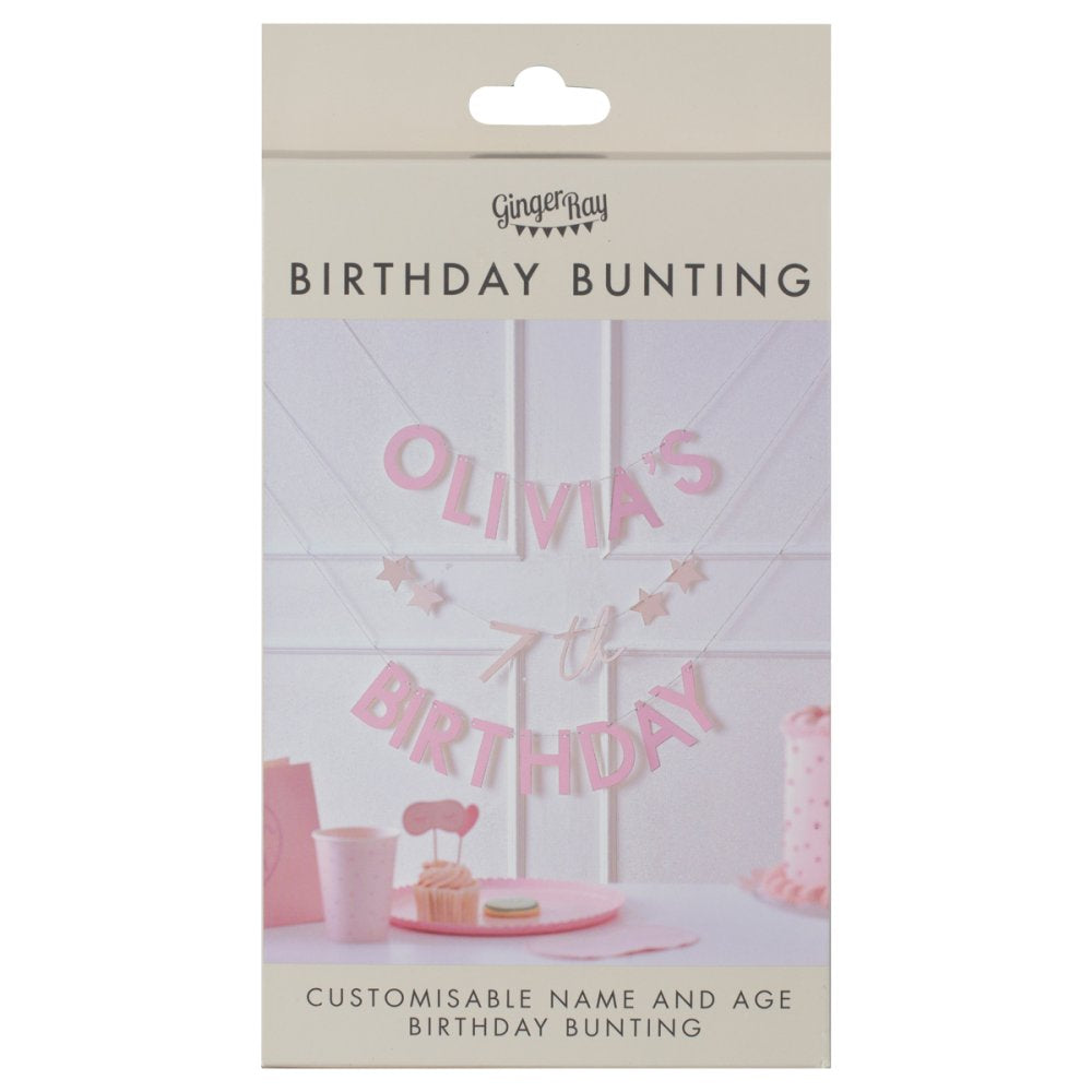 Pink Customisable Birthday Bunting
