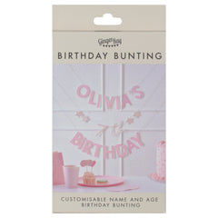Pink Customisable Birthday Bunting