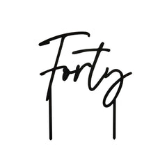 Black Forty Acrylic Cake Topper