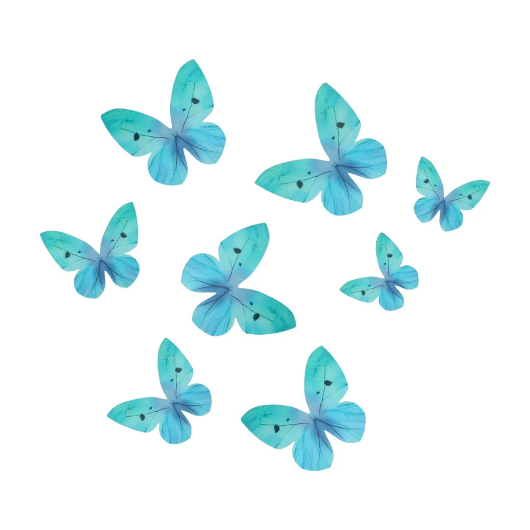 Ombre Blue Edible Wafer Butterflies 8pk