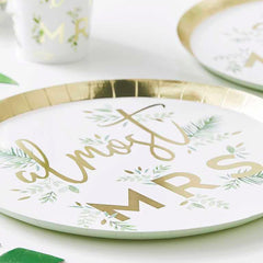 Botanical Hen Party Almost Mrs Plates 8pk