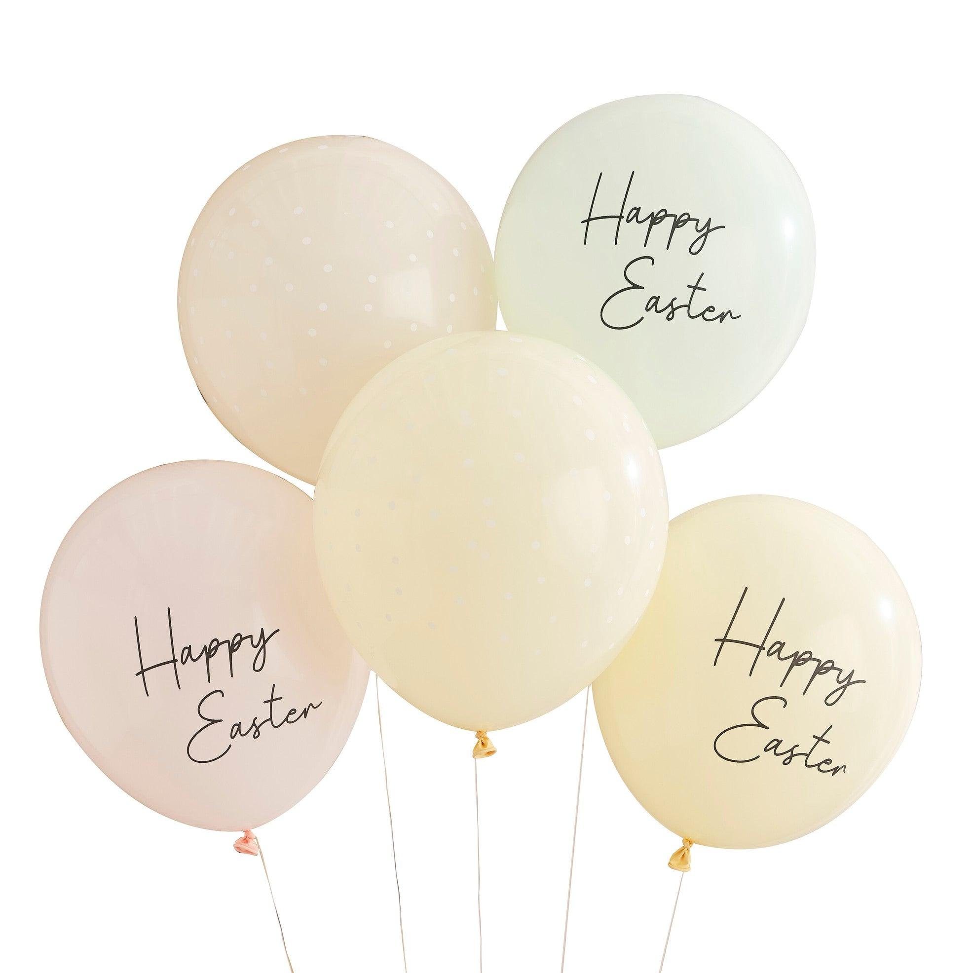 Pastel Happy Easter Balloons 5pk