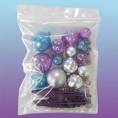 Blue, Purple & Silver Cake Ball, Butterfly & Fan Toppers 27pk
