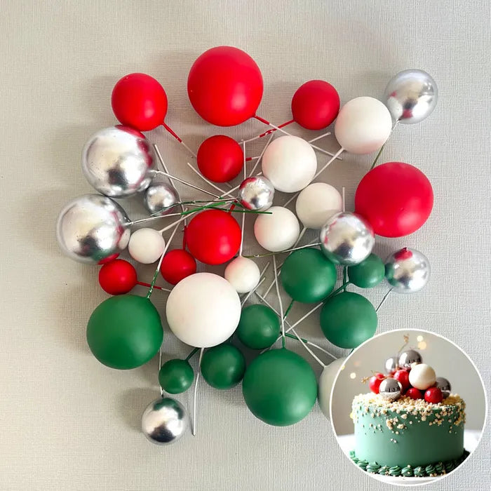 Christmas Cake Ball Toppers 32pk