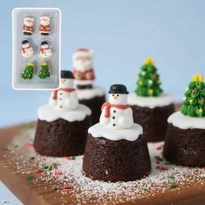 Christmas 3D Figures Sugar Decorations 6pk