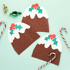 Christmas Pudding Shaped Napkins 16pk