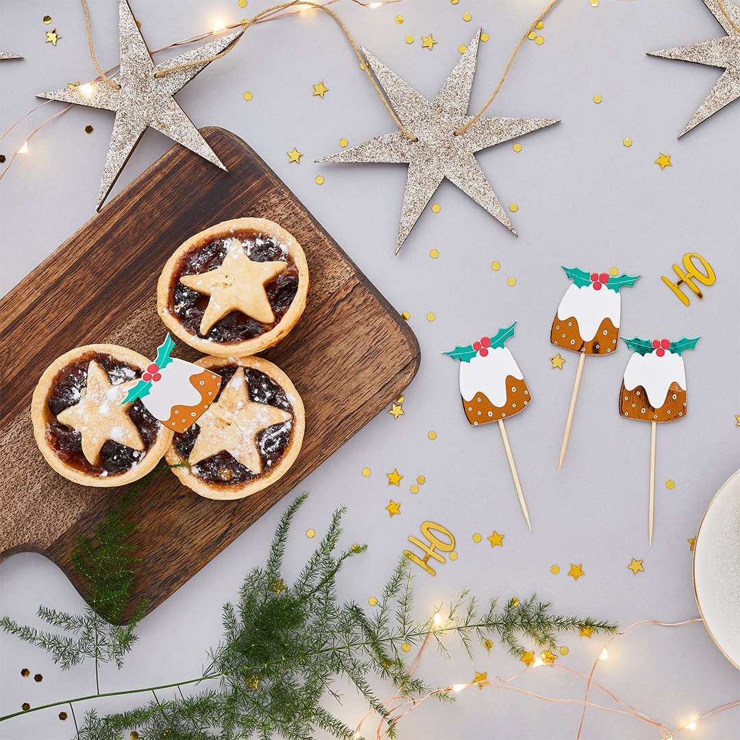 Christmas Pudding Food Picks 6pk