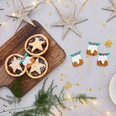 Christmas Pudding Food Picks 6pk