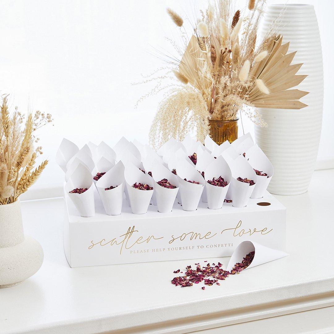 Scatter Some Love Box Stand & Confetti Cones 45pk